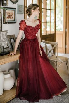 Prom Dress A Line, Tulle Long Prom Dress, A Line Evening Dress, Fashion Figures, Red Prom Dress, Long Prom Dress, Formal Evening Dresses, Evening Dresses Prom, Beautiful Gowns