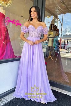 Vestido Color Lila, Lilac Prom Dress, Floor Length Prom Dresses, Evening Dress Floor Length, Lace Formal Dress, Chiffon Evening Dresses, Color Number, Chiffon Prom Dress, Purple Lace