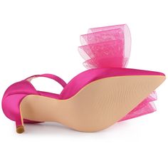 These beautiful bow-tie heels come in a flattering match-all color, bonus points for the glossy satin fabric finish, and sky-high stiletto heels that help you slip in easily with all your outfits. This pair of bow-tie heels has a satin upper and a stiletto heel to add a touch of height and style to your everyday look. The buckle closure allows you to adjust this pump to fit your ankle well. Tie Heels, Ankle Strap Chunky Heels, Lace Pumps, Bow Pumps, Kitten Heel Sandals, Womens Stilettos, Closed Toe Shoes, Pumps Heels Stilettos, Pink Pumps