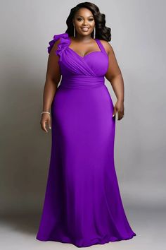 Xpluswear Black Plus Size Formal Dress, Beautiful Wedding Colors, Purple Wedding Guest Dress, Purple Lace Bridesmaid Dresses, Plus Size Gala Dress, Wedding Dress For Short Women, Maxi Dress Summer Casual, Chiffon Maxi Dresses, Plus Size Cocktail Dress