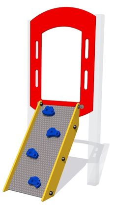 a children's play set with a slide and climbing bars