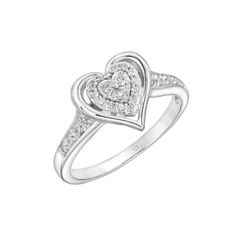 Featuring the brilliance of diamonds and the gleam of sterling silver, this piece of stunning jewelry has been meticulously made just for you. A trio cluster of three brilliant-cut diamonds is surrounded by a heart-shaped halo of diamonds, all nestled inside a genuine .925 sterling silver heart and flanked by prong-set diamond bands. It is custom-crafted of genuine solid sterling silver and stamped with a 925 quality hallmark. You'll love to wear this ring  every day, together or separately, wit Heart Cut Diamond Halo Ring For Anniversary, Sterling Silver Halo Ring In Diamond White For Anniversary, Diamond Ring For Valentine's Day With Round Cut, Classic Diamond Heart Ring In Diamond White, Valentine's Day Diamond White Ring With Center Stone, Sterling Silver Halo Ring With Brilliant Cut For Anniversary, Diamond White Heart Cut Diamond Ring With Halo Setting, Fine Jewelry Heart Ring With Diamond Cut For Anniversary, Valentine's Day Diamond Ring With Round Cut