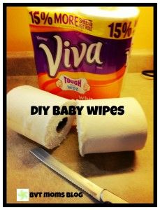 a baby wipe is sitting next to a knife on a counter with the words diy baby wipes in front of it