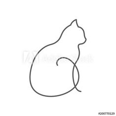 the outline of a cat on a white background