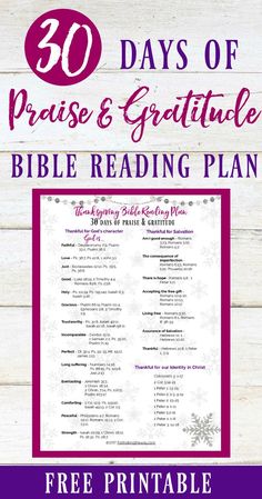 the 30 days of praise and grateful bible reading plan