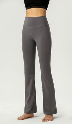 The EMES SHOP pants are detailed with a high rise waist. wide waistband. and are fitted down the thigh and flare at the ankle. Features back body contouring seams. These breathable. buttery soft. lightweight. sweat-wicking stretchy yoga pant leggings are perfect for a quick workout. or to throw on when spending the morning out doing errands. Finish off the look with a crewneck and sneakers for a polished athletic look. MATERIAL: 75% Nylon. 25% Spandex MEASUREMENTS: X-Small : 0-... High Stretch Elastane Flare Activewear, Solid Flare High Stretch Leggings, Solid Flare High-stretch Leggings, Solid Color High Stretch Flare Leggings, Solid Color Flare Leggings With High Stretch, Flare Yoga Pants In Athleisure Style, Casual Flared Activewear For Yoga, Flared Elastane Activewear For Sports, High Stretch Wide Leg Athleisure Activewear