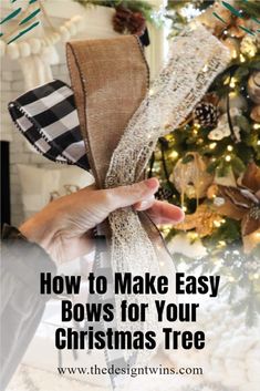 how to make easy bows for your christmas tree with ribbon and burlucks