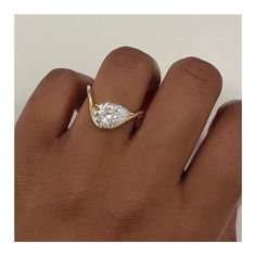 Solitaire Curved Band Moissanite Engagement Ring Pear Cut Wedding Jewelry Women Engagement Ring Pear, Pear Cut Engagement Rings, Cute Engagement Rings, Pear Ring, Pear Engagement Ring, Rings Cool, Pear Diamond, Jewelry Women, East West