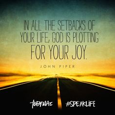 a road with the sun setting in the background and an inspirational quote on it that says,'in all the setsbacks of your life, god is ploting for your