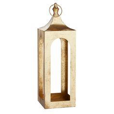 a white and gold lantern on a white background