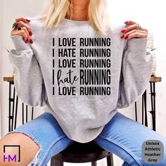 Running Shirt Women, Half Marathon Shirt Men, New Runner Gift, Beginner Distance Running Shirt, Funny Jogging Sweatshirt, Sports Lover Gift 👉 Product Details: All Shirts are unisex and perfect for men or women. 👈 🌟 Please make sure you chose your desired style from the drop down menu and review the size chart to ensure you are ordering the best item from you. Most listings have various styles (Short Sleeve Crewneck T-Shirt, Short Sleeve V-Neck, Sweatshirts, Hoodies, Long-sleeve T-Shirt). Plea Athletic Heather Long Sleeve T-shirt With Letter Print, Long Sleeve Workout T-shirt With Letter Print, Sports Long Sleeve Shirt With Letter Print, Long Sleeve Sports Shirt With Letter Print, Long Sleeve Workout Tops With Text Print, Workout Long Sleeve T-shirt With Letter Print, Long Sleeve Letter Print Workout T-shirt, Half Marathon Shirts, Marathon Shirts