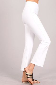 Just in time for summer! Versatile cropped pants for everyday wear, casual wear, resort wear, holiday wear, business attire, etc. Slight bell flare design with a smooth comfortable tummy control pull-on waistband in a wrinkle-free, supportive and machine-washable ponte fabric. Fabric Viscose/Nylon/Spandex 68/27/5 Ponte Made in Proudly made in the USA Cream For Oily Skin, Anti Wrinkle Skin Care, Face Cream Best, Business Attire Women, Moisturizer For Oily Skin, Holiday Wear, Pants White, Cropped Flares, Best Face Products