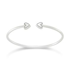 Two hearts joining together in a graceful expression of love and devotion is depicted in this sterling silver heart cuff bracelet. Delicate hearts are outlined to make them more prominent. Engrave initials on the hearts to personalize. Give this bracelet Expression Of Love, Engraved Initials, James Avery, Two Hearts, Significant Other, Sterling Silver Heart, Heart Bracelet, Mother And Child, Silver Heart