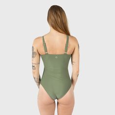 One-piece swimsuit that's an alluring alternative to two-piece swimsuits. Made in soft, comfortable and quick drying material. One Piece Swimsuit Color: Green Material: Nylon and Spandex Mesh details Padding Sizes from S to XL Due to hygiene reasons underwear or socks cannot be returned. Of course, if there is a manufacturing fault with your garment you are welcome to return the items after first contacting customer support Solid Color One-piece Polyamide Bodysuit, Stretch Tankini With Built-in Bra For Swimming, Fitted Swimwear With Built-in Cups For Summer, Solid Swimwear With Built-in Bra, One-piece Swimwear With Built-in Bra For Poolside, One-piece Swimwear With Built-in Bra And Stretch, Nylon Swimwear With Built-in Cups For Pool, Adjustable Straps Second-skin Swimwear For Swimming, Seamless Beachwear Bodysuit For Sunbathing