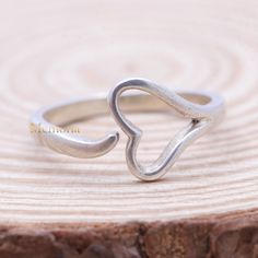 Solid Sterling Silver Heart Love Ring- Heart Ring- Silver Adjustable Ring- Open Heart Ring- Love Ring- Heart Ring Silver- Birthday Gifts,  METAL DETAILS : ✦ Metal : 925 Sterling Silver ✦ Metal Plating : Silver/ Yellow Gold/ Rose gold ✦ Gross Weight : 2 ✦ Ring Box : Yes CUSTOMISATION DETAILS : We can customize any piece of fine jewelry. You can simply message us on Etsy or drop a text at +91-7357229656 (WhatsApp/iMessage) to let us know about all the customization you want. Customization can incl Valentine's Day Gift Stackable Rings, Adjustable Heart-shaped Couple Rings For Valentine's Day, Valentine's Day Adjustable Open Stackable Rings, Adjustable Heart Ring For Anniversary On Mother's Day, Adjustable Heart Ring For Anniversary And Mother's Day, Adjustable Double Heart Rings For Valentine's Day, Adjustable Heart-shaped Couple Rings For Promise, Valentine's Day Gift Heart Charm Midi Rings, Valentine's Day Gift Midi Rings With Heart Charm