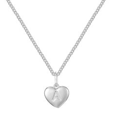 ADD Dainty Silver Heart Pendant Initial Necklace, Silver Necklace With Initial Pendant And Heart Charm, Everyday Initial Pendant Necklace With Heart Charm, Silver Heart Pendant Initial Necklace, Personalized Heart Pendant Initial Necklace For Everyday, Dainty Personalized Round Pendant Heart Necklace, Dainty Personalized Heart Necklace With Initial Pendant, Silver Heart Necklace With Initial Pendant, Silver Heart Initial Necklace For Valentine's Day