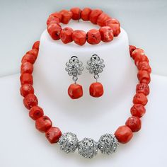 Coral beads handmade african wedding jewelry ,it takes1-2 days for the production Red Coral Round Beads For Jewelry Making, Coral Polished Beads Jewelry For Crafting, Elegant Red Coral Beads For Jewelry Making, Silver Gemstone Beads For Wedding, Adjustable Red Coral Jewelry For Jewelry Making, Coral Jewelry With Polished Round Beads, Coral Faceted Beads For Jewelry Making, Faceted Red Coral Beads Jewelry Gift, Traditional Coral Jewelry With Round Beads