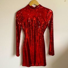 Super Fun And Sexy Red Dress Perfect For A Special Occasion. Never Worn With Original Tags. Bought For Myself But Sadly Didn’t Fit So I Know Someone Will Be Able To Rock This :) Also Includes Extra Pearl Hook Backless Sweater, Open Back Dress, Red Sequin, Open Back Dresses, Stretchy Dress, Dresses Backless, Chinese Dress, Festival Dress, Back Dress