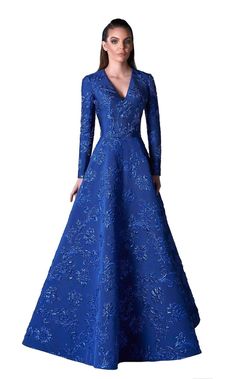 Edward Arsouni Couture FW0397 Dress | Buy Designer Gowns & Evening Dresses – NewYorkDress Royal Blue Gowns Elegant, Blue Gowns Elegant, Edward Arsouni, Blue Gowns, Paolo Sebastian, Michael Cinco, Gowns Elegant, Georges Chakra, Sarah Burton