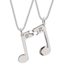 A new couples necklace, perfect to dance into the rhythm of love, the Couple Musical Note Necklace. Each musical note can be personalized with any initial. Matching Necklaces For Couples, Music Note Necklace, Music Necklace, Bff Jewelry, Graduate Student, Christmas Gifts For Couples, Gift For Mothers Day, Lovers Necklace, Rose Gold And Silver