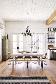 the dining room is clean and ready for us to eat dinner on it's own table