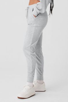 Meet the sweats you’ve seen all over your feed. They’re done in a plush, incredibly soft, wide-ribbed fabric that feels as good as it looks. The jogger-style silhouette is luxuriously cozy with a high-rise waistband and ankle cuffs. Make it a matching set with the Muse Hoodie. Comfy Pants With Ribbed Cuffs For Relaxation, Relaxed Sweatpants With Ribbed Waistband For Loungewear, Comfy Sweatpants With Ribbed Waistband For Loungewear, Relaxed Fit Bottoms With Ribbed Cuffs For Loungewear, Comfy Loungewear Sweatpants With Ribbed Waistband, Relaxed Lounge Pants With Ribbed Cuffs, Comfy Sweats With Ribbed Waistband For Loungewear, Cozy Sweats With Ribbed Waistband For Lounging, Cozy Relaxed Fit Joggers For Lounging