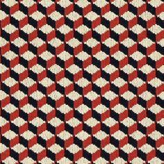 a red and black checkered pattern on fabric