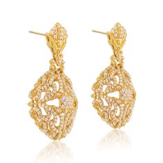 Shop the Intricata Earring, Pavé Diamond from Micah Antoni. Crafted from luxurious, recycled 18K yellow gold and adorned with brilliant-cut pavé diamonds. Gold Elegant Cubic Zirconia Diamond Earrings, Luxury Gold Bridal Earrings With Diamond Accents, Exquisite Gold Diamond-accented Earrings, Exquisite Gold Diamond Accented Earrings, Exquisite Gold Diamond Accent Earrings, Dazzling Yellow Gold Diamond Earrings With Pave Setting, Exquisite Earrings With Pave Setting For Evening, Exquisite Evening Diamond Earrings With Pave Setting, Exquisite Diamond Earrings With Pave Setting For Evening