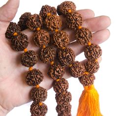 Rudraksha Seed Beads 54 Beads Hand Knotted Mala 15/20mm - Etsy Traditional Mala With Gemstone Beads For Healing, Spiritual Gemstone Beads Mala For Puja, Handmade Spiritual Mala For Puja, Handmade Beaded Necklaces For Puja Festivals, Spiritual Gemstone Mala For Puja, Spiritual Round Beads Mala For Puja, Hand-strung Spiritual Mala For Puja, 8mm Beaded Mala For Festivals And Gifts, Spiritual Mala With Round Beads For Puja