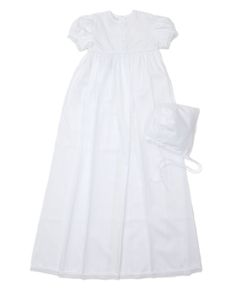 Details Delicate embroidery defines the skirt, bodice and short puffed sleeves of an heirloom-worthy gown accompanied by a matching bonnet. Christening Gowns For Boys, Summer Day Dresses, Kissy Kissy, Christening Gown, Sleepwear Dress, Delicate Embroidery, Christening Gowns, Hat Set, Puffed Sleeves