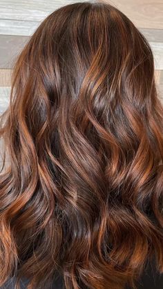 Carmel Brownie Balayage, Light Brown Hair With Red Highlights Burgundy, Brunette Hair With Orange Highlights, Cowboy Copper Highlights On Brown Hair, Red And Light Brown Hair, Cowboy Copper Highlights, Cooper Balayage Hair, Auburn Copper Hair Balayage, Subtle Red Highlights In Brown Hair