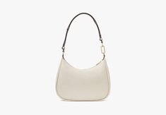 The perfect everyday style the Kayla shoulder bag is crafted from luxe pebbled leather with a metal spade detail. It features an adjustable strap and spacious interior so you can carry all your essentials with ease. | Kate Spade Kayla Large Shoulder Bag, Meringue Kate Spade Outlet, Large Shoulder Bags, Gummy Bears, Kate Spade Bag, Kate Spade, Handbags, Wallet, Shoulder Bag