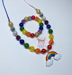 Rainbow choker can be made into a whittle necklace, just leave it in the notes at checkout please. If you get the set please leave your child's age & weight in the notes at checkout. Rainbow Choker, Rainbow Bracelet, Just Leave, Whittling, Up Girl, Pandora Charm Bracelet, Choker, Charm Bracelet, Rainbow