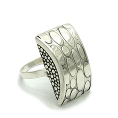 Stylish sterling silver ring 925/1000. Stamped 925. Approximate weight 8.0 grams. Dimensions 2.7x1.6cm All our jewels are made from solid sterling silver 925/1000 and are carefully crafted by hand in our family workshop. We dispatch your orders in 5 working days, worldwide and the postage is $5. We ship registered priority mail. Please allow 5-7 working days for delivery in Europe and 10-15 working days outside Europe. For any questions - please do not hesitate to contact me! Oval Wide Band Sterling Silver Ring Gift, Formal Sterling Silver Rings Stamped 925, Sterling Silver Wide Band Ring Stamped 925, Sterling Silver Open Band Ring, Sterling Silver Concave Dome Ring As Gift, Nickel Free Sterling Silver Wide Band Rings, Sterling Silver Rings Stamped 925, Sterling Silver Wide Band Ring For Formal Occasions, Formal Wide Band Sterling Silver Ring