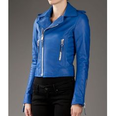 Balenciaga Cobalt Electric Blue Leather Moto Perfecto Jacket (Most Rare & Stunning Color Unique To 2010/ 2011 Season) Size Marked: 38 - Fits Like Us 2 - 4 Brand New With Tags Original Retail $2595 + Tax Long Sold-Out & Impossible-To-Find, Especially In Such Brand New-With-Tags, Immaculate Condition Fitted Blue Biker Jacket With Zipper Closure, Modern Blue Spring Outerwear, Fitted Blue Biker Jacket With Long Sleeves, Spring Blue Biker Jacket, Blue Biker Jacket For Spring, Fitted Blue Biker Jacket For Spring, Blue Biker Leather Jacket For Spring, Blue Leather Jacket For Workwear In Winter, Blue Biker Jacket For Spring Workwear