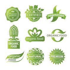 organic food badges and stickers