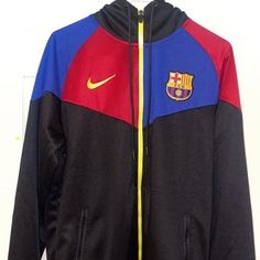 Fc Barcelona Nike Tech Condition: New With Tags Size: Xl Barca Jersey, Nike Tech, Fc Barcelona, Nike Black, Men's Nike, Black Nikes, Ariel, Nike Jacket, Black Red