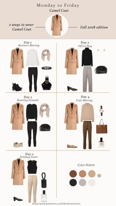 5 ways of styling camel coat for fall winter 2018. Camel coat outfit winter style. Camel coat casual and classy style. Fall Winter outfits for 20s 30s. Fashion Trends 2018. Work outfits | Chic Outfits | Capsule wardrobe | Minimalism #fall #fallfashion #falloutfits #winterfashion #camelcoat #capsulewardrobe #minimalism #ootd #streetstyle Mode Over 50, Camel Coat Outfit, Winter Coat Outfits, Fashion Capsule Wardrobe, Outfit Chic, Coat Outfit, Capsule Outfits, Fall Outfits For Work, Fashion Capsule