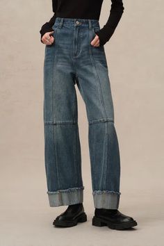 Raw Denim Jeans, Tencel Denim, Cuffed Jeans, Leg Cuffs, Raw Denim, Dresser, High Waist, Straight Leg, High Waisted