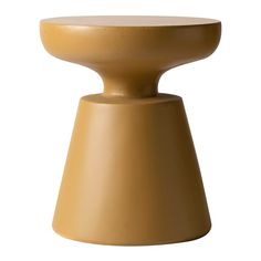 the small stool is made out of wood and has a rounded base with an open top