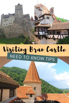 an old castle with text overlay that reads visiting bran castle need to know tips