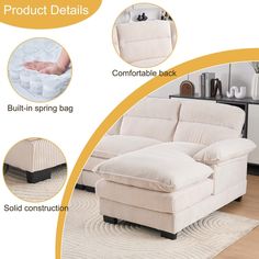 an image of a couch with instructions on how to use it