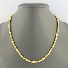 D E S C R I P T I O N : Our rope chains are made from 14k solid gold guaranteeing you an attractive & luxurious appearance. Each link has a unique diamond-cut design creating that extra shine at any angle light touches it. The rope chain is precisely made with professional & expert craftsmanship. This simple yet modern necklace is a must-add to your jewelry collection making it a perfect piece to stack with other necklaces or wearing it alone. Your chain is nicely packaged in an exquisite neckla Elegant Yellow Gold Rope Chain Necklace With Curb Detail, Elegant Yellow Gold Curb Chain Necklace, Elegant Gold Diamond Cut Rope Chain Necklace, Elegant Gold Diamond-cut Rope Chain Necklace, Gold Diamond Cut Rope Chain Necklace Gift, Luxury 14k Gold Rope Chain Necklace, Elegant Rope Chain Necklace For Anniversary, Luxury White Gold Rope Chain Necklace, Elegant Anniversary Rope Chain Necklace