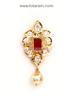 22 Karat Gold Pendant With Cz, Color Stone & Japanese Culture Pearl   - 235-GP4545 - in 4.300 Grams for USD $407.79. 
Made in India by Totaram Jewelers Online this product is in Gold - 22 Karat BIS Hallmark 916 KDM Gold  & is an excellent gift for Adult - Women. Ships fully insured with secured guaranteed delivery for free with your order over $250 from New Jersey USA & comes with 30 days exchange policy. Cz Locket Gold, Gold Stone Earrings Designs, Mang Tikka, Gold Earrings Indian, Gold Pendent, Pearl Jewelry Design, Gold Jewelry Simple Necklace, Jewelry Illustration, Gold Bridal Jewellery Sets