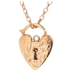 Our circa 1960s Austin Heart Padlock & Chain has been lovingly crafted in 9 carat rose gold. Her heart shaped locket is beautifully embellished with swirling leaves in perfect symmetry. She is an exquisite gift for the one you love, where your heart can now sit close to hers. Size The pendant measures approximately 25x18 millimetres, and the length of the chain is approximately 48 centimetres. Great to Know The Austin Pendant & Chain belongs to our treasure trove of strongly sustainable, ethical, environmentally friendly, and conflict-free jewellery. She lives in our carefully curated collection of one-of-a-kind vintage jewellery pieces. A vintage piece of jewellery has many stories to tell. Tales of romance, love, family, happiness and sometimes loss and endurance. Handed down from person Perfect Symmetry, Heart Shaped Locket, Heart Padlocks, Vintage Fans, Vintage Jewellery, Free Jewelry, Karate, Locket, Or Rose