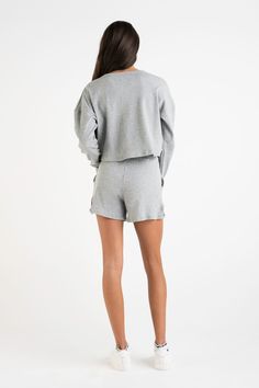 The Just Right Rib Short is the perfect balance of comfort and style. Its relaxed shape is designed to move with you throughout your day while its short length allows you to show off your favorite summer style. Constructed from comfortable rib-knit fabric, you'll be sure to stay cool and comfortable all season long. Wear as a matching set with the Stay Cosy Long Sleeve Rib Top. Think Fast, Rib Top, Texture Fabric, Ribbed Shorts, Stay Cool, V Shape, Crew Socks, Matching Sets, One Size Fits All