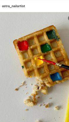 a waffle that has been made to look like an artist's palette