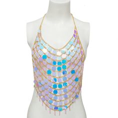 Description:Handmade Backless Colorful Sequins Body Chain BraAbout this item:ATTENTION PLEASE - Please refer to the size chart for the perfect fit. We recommend women who weigh between 110 and 160 lb and wear B. C. D cups to purchase. The color of the sequins will change in different scenes. Please refer to the detailed picture and color name to select your desired color.NOVELTY GIFTS FOR WOMEN - Our women's exotic chic lingerie body chain bra is a wonderful gift for girlfriends. wives. sisters. Body Chain Bra, Chain Bra, Nightclub Party, Enamel Bracelet, Bra Lingerie, Novelty Gifts, Chains Jewelry, Link Bracelets, Everyday Outfits