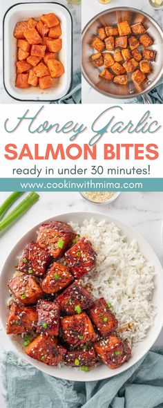 honey garlic salmon bites recipe in under 30 minutes