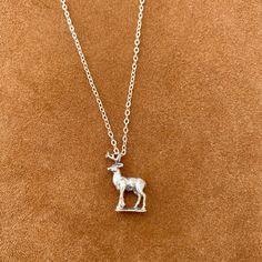 16” S925 Sterling silver chain and charm Western Style Silver Pendant Necklace, Collectible Western Silver Necklace, Western Style Silver Turquoise Necklace, Nickel Free, Deer Pendant, Deer Pendant Necklace, Deer Necklace, Sterling Silver Chain, Sterling Silver Chains, Arrow Necklace